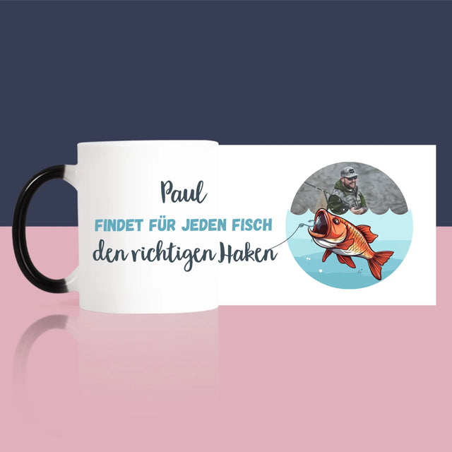 Foto Und Unterschrift: Den Haken Finden - Tasse