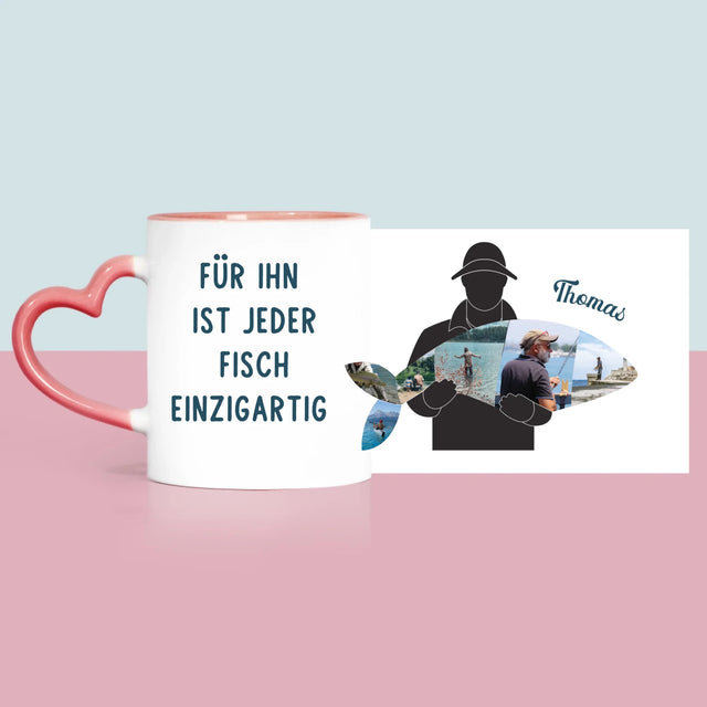 Form-Collage: Jeder Fisch - Tasse