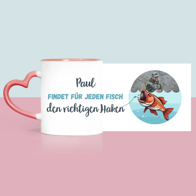Foto Und Unterschrift: Den Haken Finden - Tasse