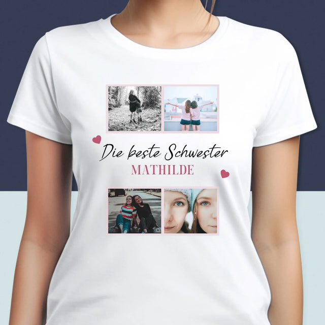 Fotocollage: Beste Schwester Der Welt - T-Shirt Für Damen