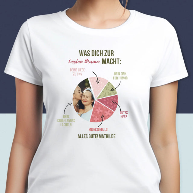 Foto Und Unterschrift: Beste Mama Eigenschaften - T-Shirt Für Damen