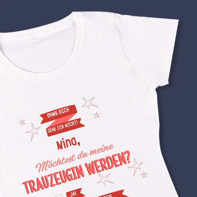 Name Und Unterschrift: Ohne Dich Gehe Ich Nicht - T-Shirt Für Damen