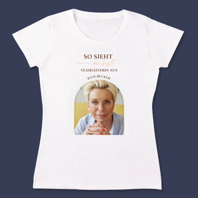 Foto Und Unterschrift: Bester Teamleiter - T-Shirt Für Damen