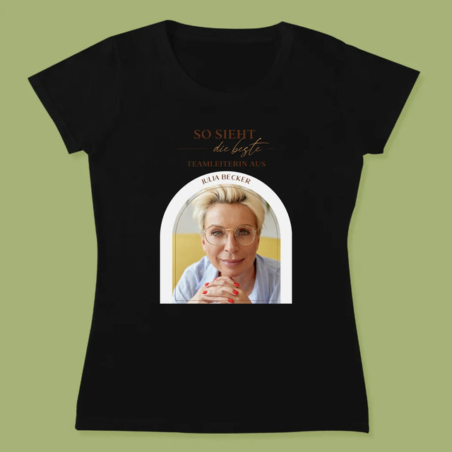Foto Und Unterschrift: Bester Teamleiter - T-Shirt Für Damen