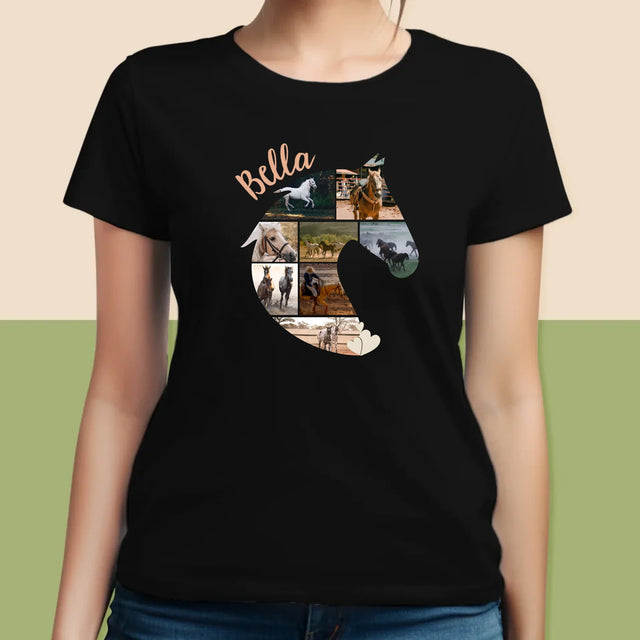 Form-Collage: Pferd - T-Shirt Für Damen