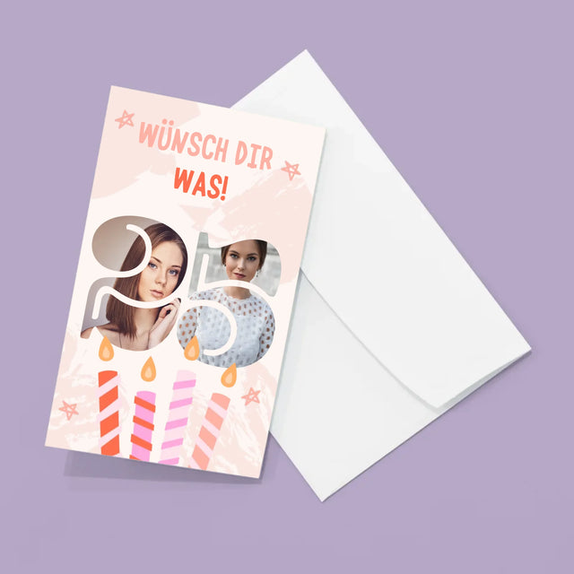 Buchstaben-Collage: Wünsch Dir Was - Fotos, Harmonikaartig Gefaltet