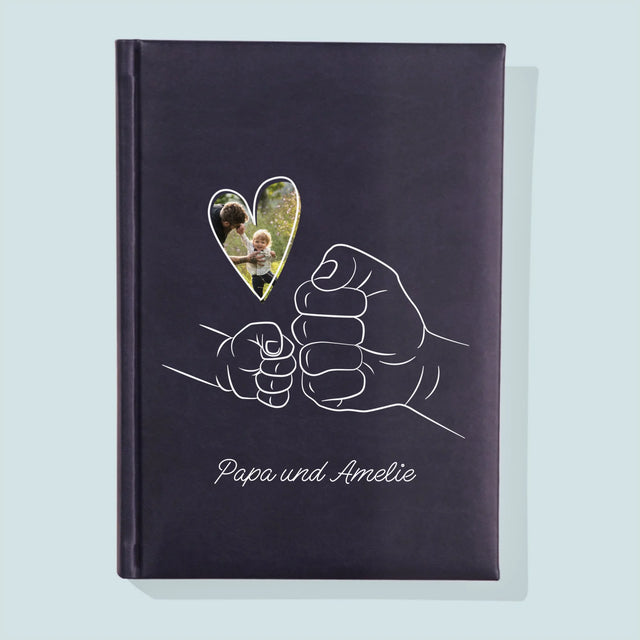 Foto Und Unterschrift: Papa Baby Hand - Notizbuch