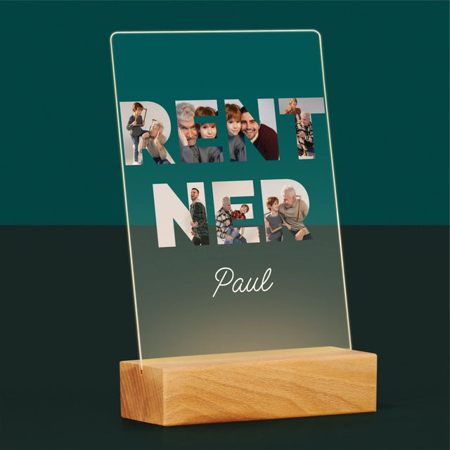 Buchstaben-Collage: Rentner - Druck Auf Acrylglas