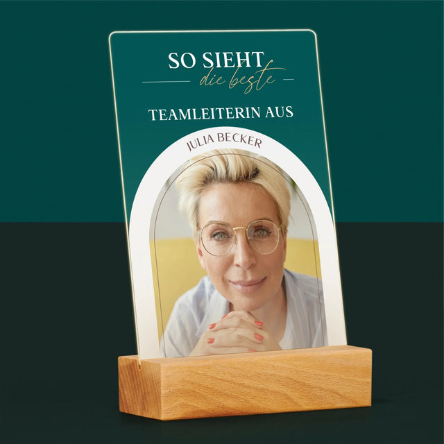 Foto Und Unterschrift: Bester Teamleiter - Druck Auf Acrylglas