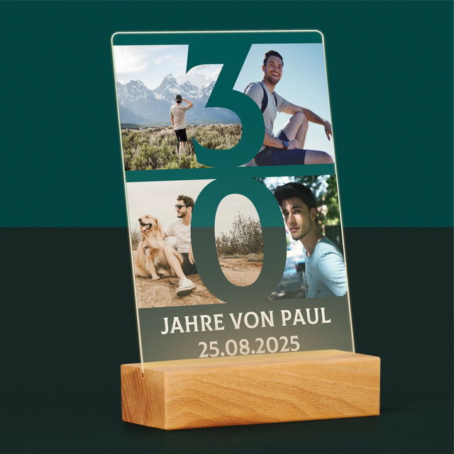 Fotocollage: 30 Jahre Ziffer  - Druck Auf Acrylglas