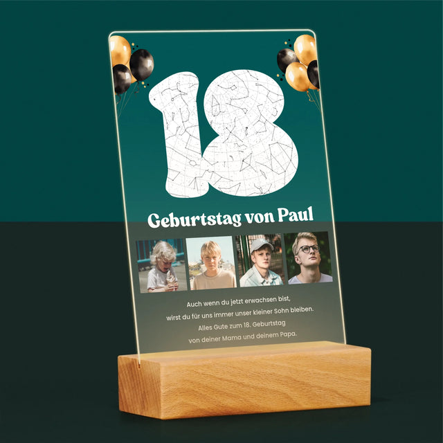 Sternkarte: 18. Geburtstag Des Stars-Mit Widmung  - Druck Auf Acrylglas
