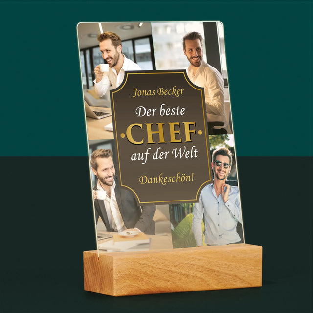 Fotocollage: Der Beste Chef Der Welt  - Druck Auf Acrylglas