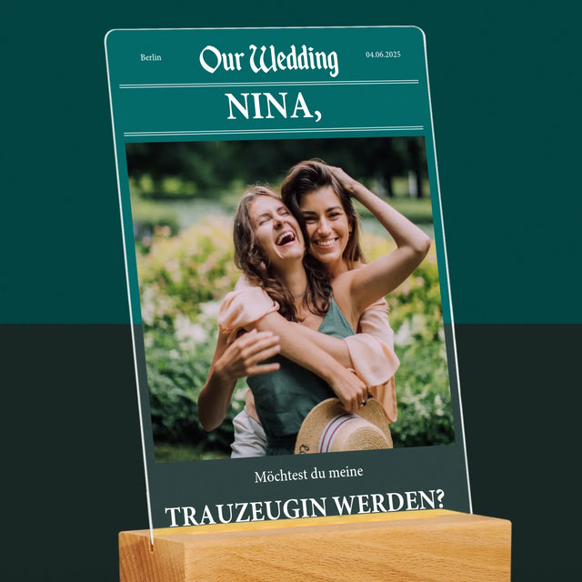 Foto Und Unterschrift: Our Wedding Trauzeugin - Druck Auf Acrylglas