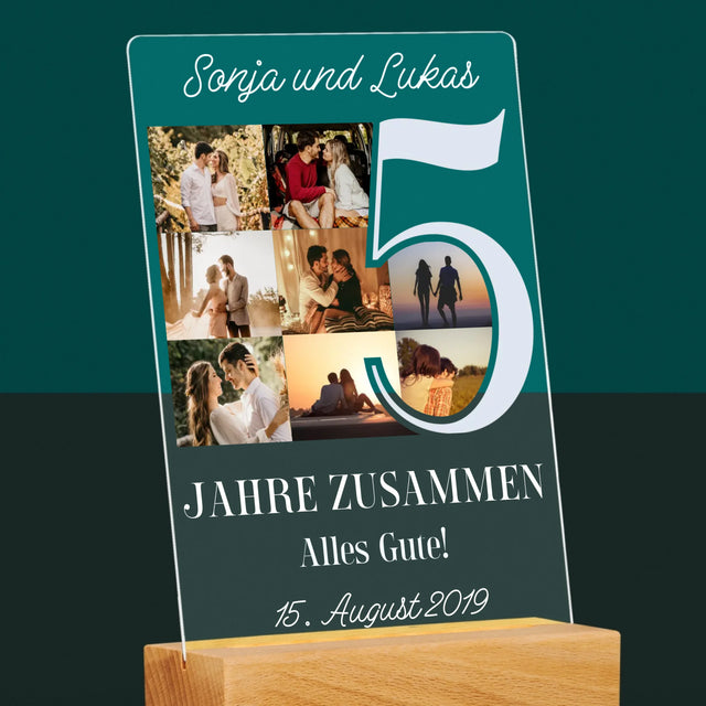 Fotocollage: 5 Jahre Zusammen - Druck Auf Acrylglas