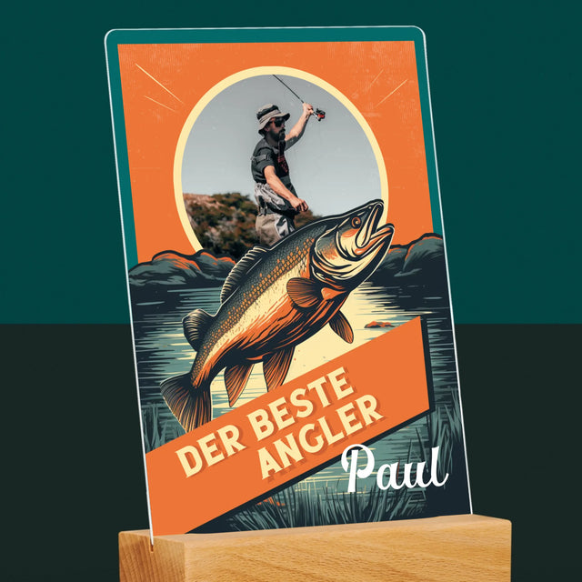 Foto Und Unterschrift: Der Beste Angler - Druck Auf Acrylglas