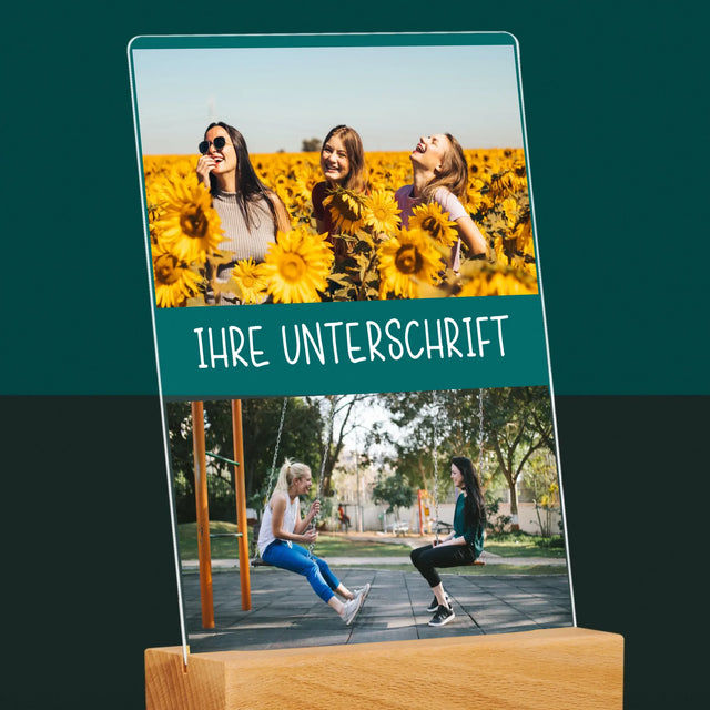 Fotocollage: 2 Fotos Und Unterschrift - Druck Auf Acrylglas