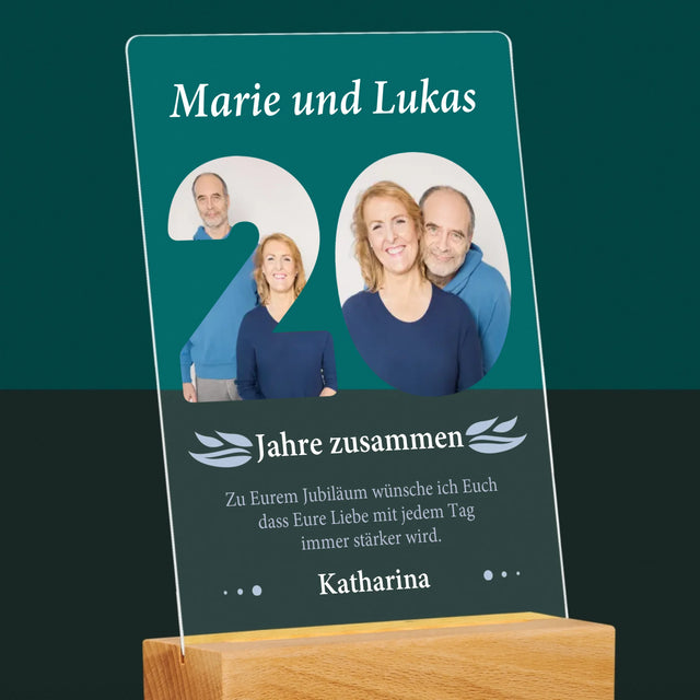 Buchstaben-Collage: 20 Jahre Zusammen - Druck Auf Acrylglas