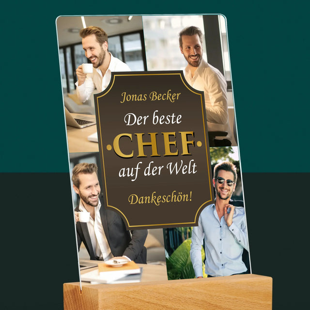 Fotocollage: Der Beste Chef Der Welt  - Druck Auf Acrylglas