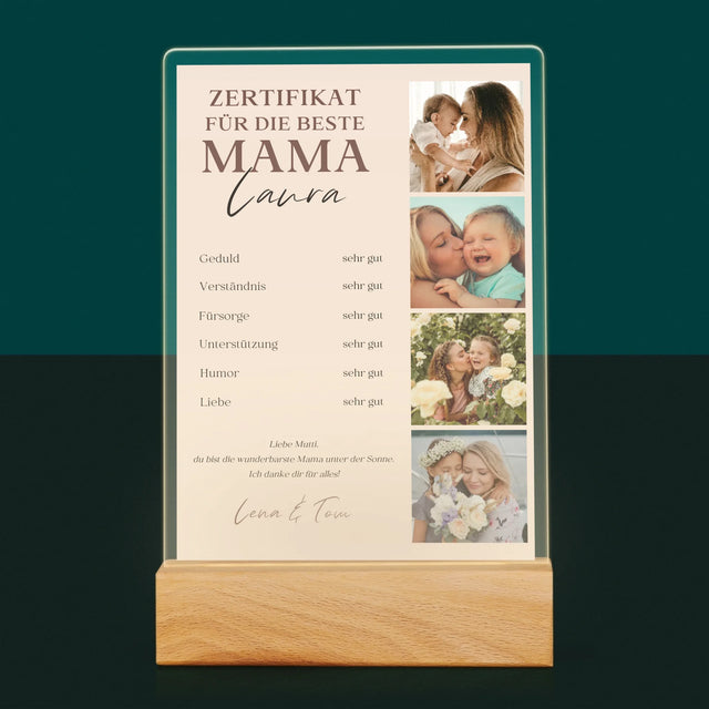 Fotocollage: Zertifikat Für Die Beste Mama - Druck Auf Acrylglas