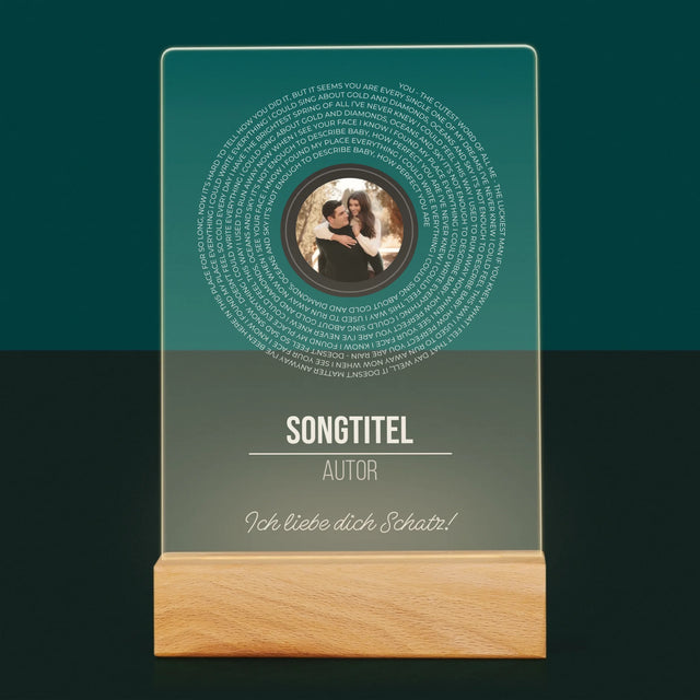 Foto Und Unterschrift: Songtexte Auf Der Platte - Druck Auf Acrylglas