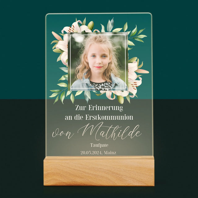 Foto Und Unterschrift: Zur Erinnerung An Die Erstkommunion - Druck Auf Acrylglas