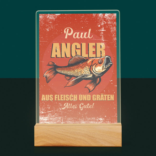 Name Und Unterschrift: Ein Angler Aus Fleisch Und Gräten - Druck Auf Acrylglas