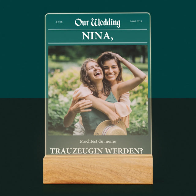 Foto Und Unterschrift: Our Wedding Trauzeugin - Druck Auf Acrylglas