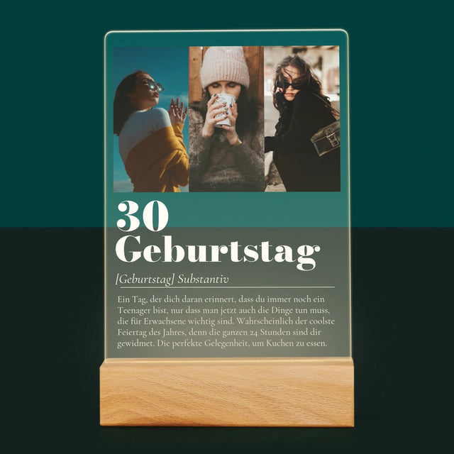 Fotocollage: 30. Geburtstag - Definition - Druck Auf Acrylglas