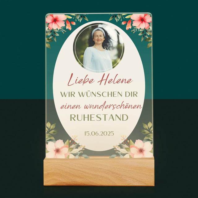 Foto Und Unterschrift: Wunderschönen Ruhestand  - Druck Auf Acrylglas