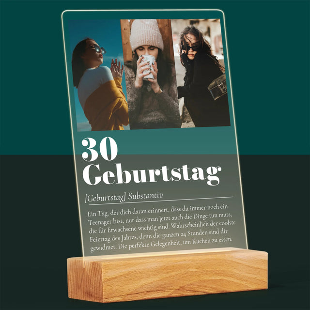 Fotocollage: 30. Geburtstag - Definition - Druck Auf Acrylglas