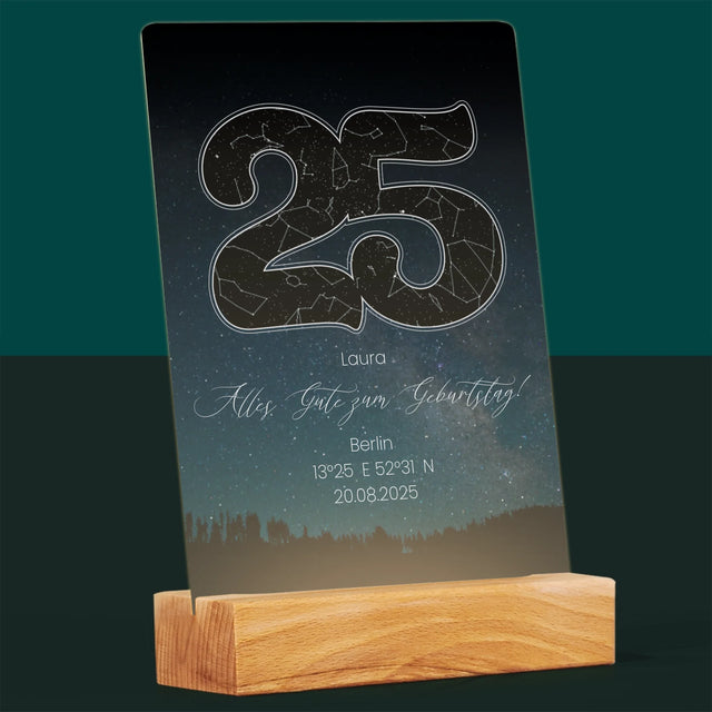 Sternkarte: Sterne-Zu Seinem 25. Geburtstag - Druck Auf Acrylglas