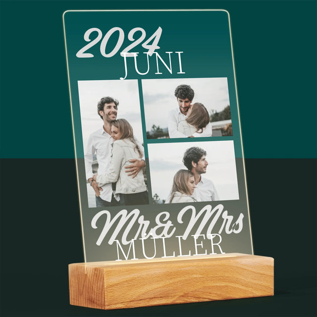 Fotocollage: Mr&Mrs Datum - Druck Auf Acrylglas