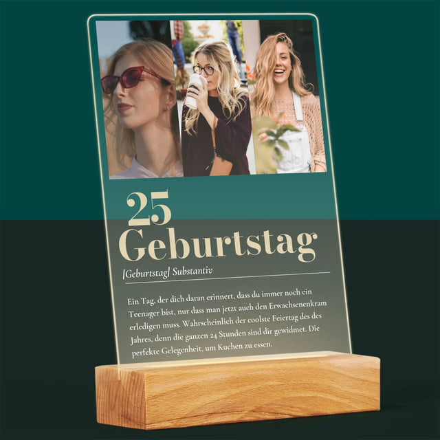 Fotocollage: 25. Geburtstag Definition - Druck Auf Acrylglas