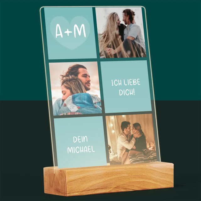 Fotocollage: Ich Liebe Dich Initialen - Druck Auf Acrylglas