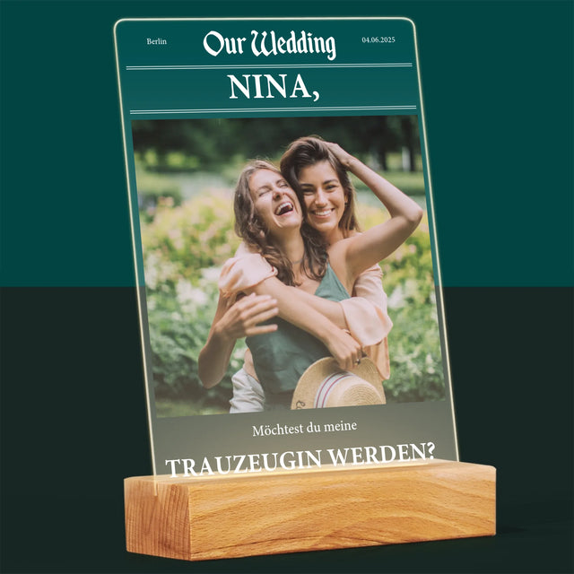 Foto Und Unterschrift: Our Wedding Trauzeugin - Druck Auf Acrylglas