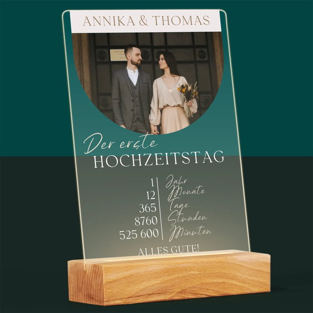 Foto Und Unterschrift: Erster Hochzeitstag - Druck Auf Acrylglas