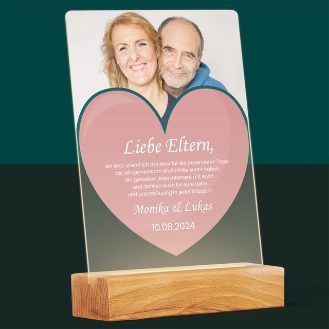 Foto Und Unterschrift: Liebe Eltern - Druck Auf Acrylglas