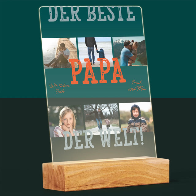 Fotocollage: Bester Papa Der Welt Fotos - Druck Auf Acrylglas