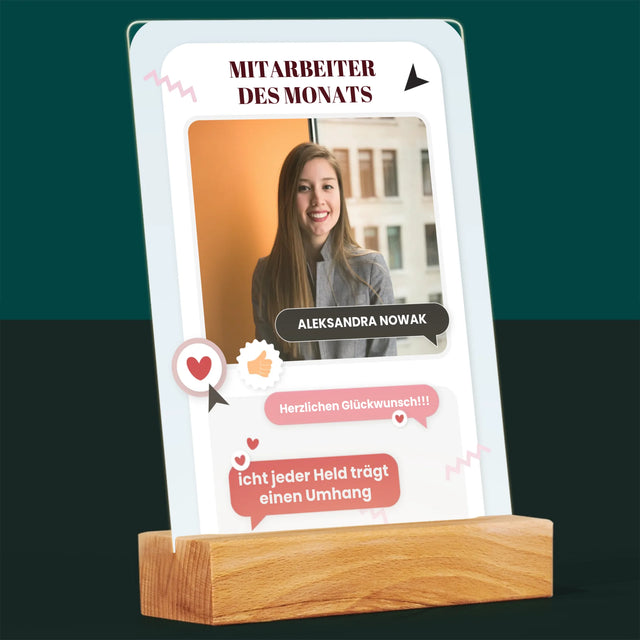 Foto Und Unterschrift: Mitarbeiter Des Monats - Druck Auf Acrylglas