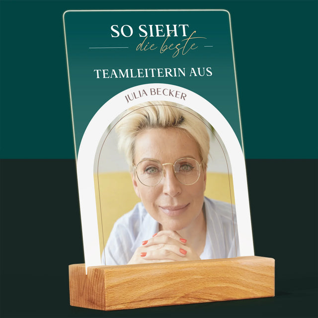 Foto Und Unterschrift: Bester Teamleiter - Druck Auf Acrylglas