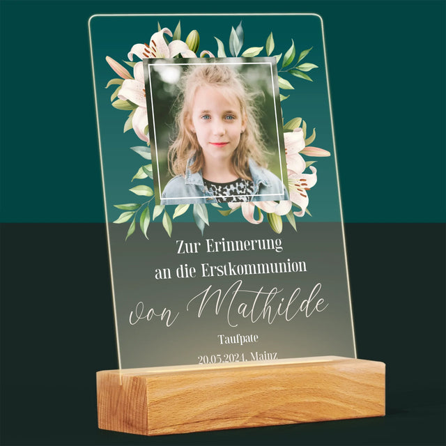 Foto Und Unterschrift: Zur Erinnerung An Die Erstkommunion - Druck Auf Acrylglas
