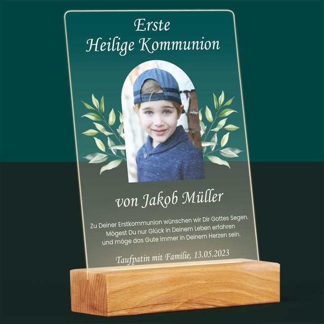 Foto Und Unterschrift: Erste Heilige Kommunion Glückwünsche - Druck Auf Acrylglas