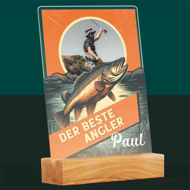 Foto Und Unterschrift: Der Beste Angler - Druck Auf Acrylglas