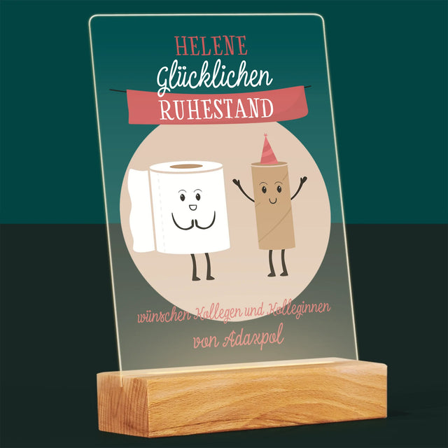 Name Und Unterschrift: Glücklichen Ruhestand  - Druck Auf Acrylglas