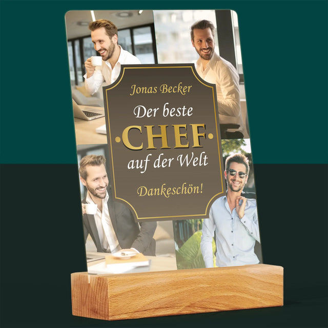 Fotocollage: Der Beste Chef Der Welt  - Druck Auf Acrylglas
