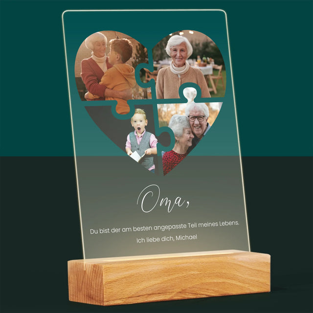Fotocollage: Puzzleherz Für Oma - Druck Auf Acrylglas