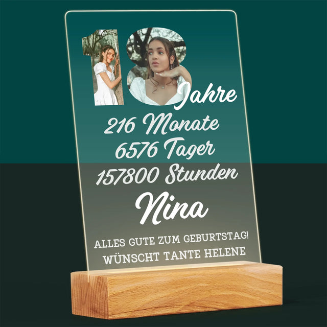 Buchstaben-Collage: 18 Jahre Countdown - Druck Auf Acrylglas