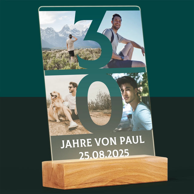 Fotocollage: 30 Jahre Ziffer  - Druck Auf Acrylglas