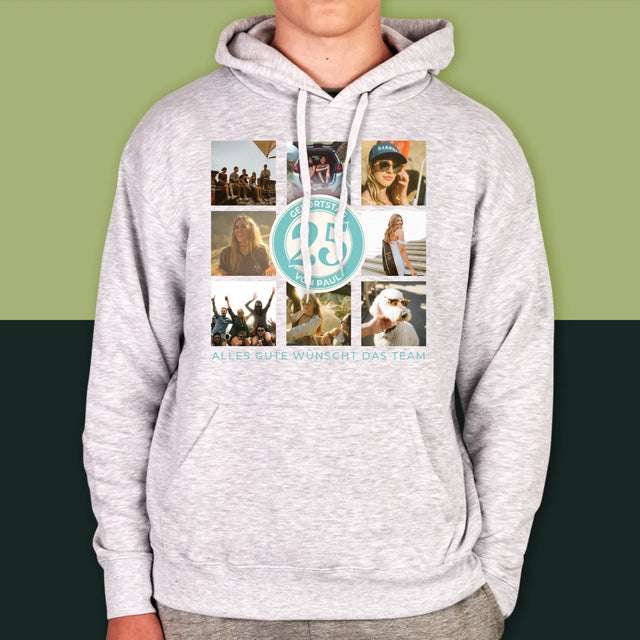 Fotocollage: 25 Geburtstag - Kapuzenpullover Für Herren