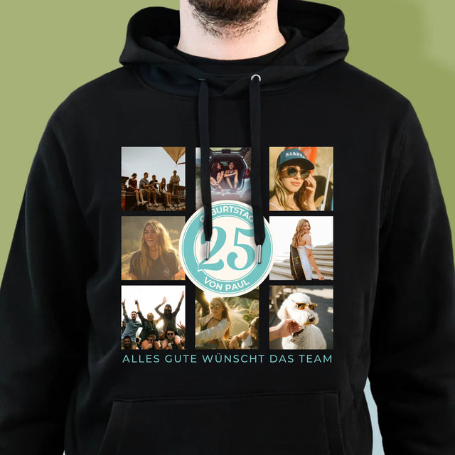 Fotocollage: 25 Geburtstag - Kapuzenpullover Für Herren